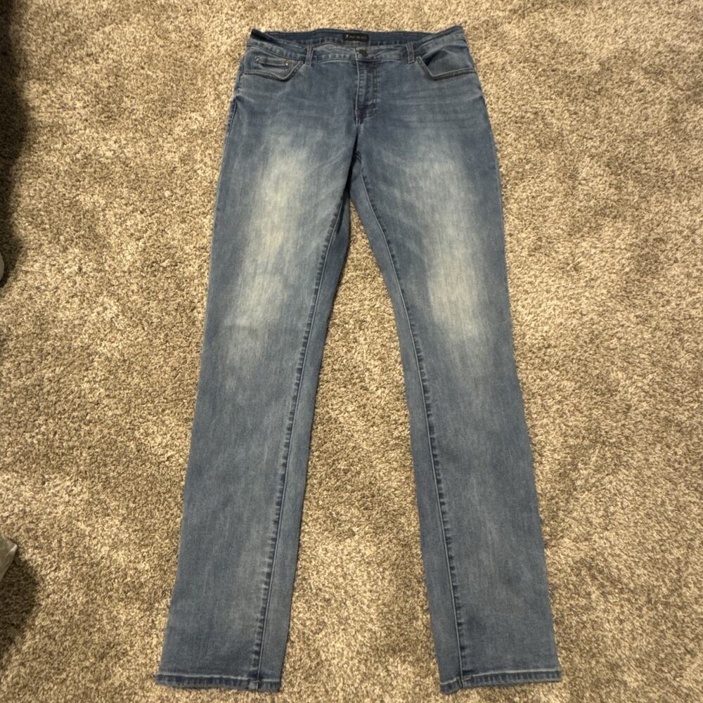 American Tall Jeans Mens 36x38 Blue Carman Fit New Fade Skinny Light Wash Denim